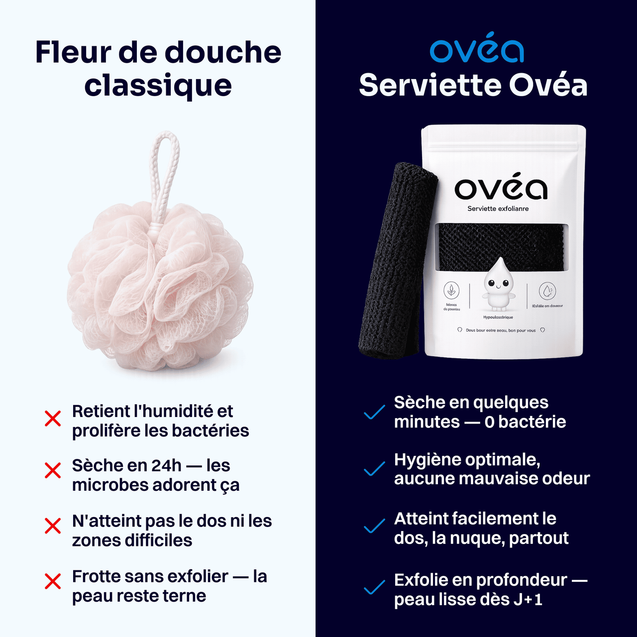 Serviette de douche exfoliante Ovéa