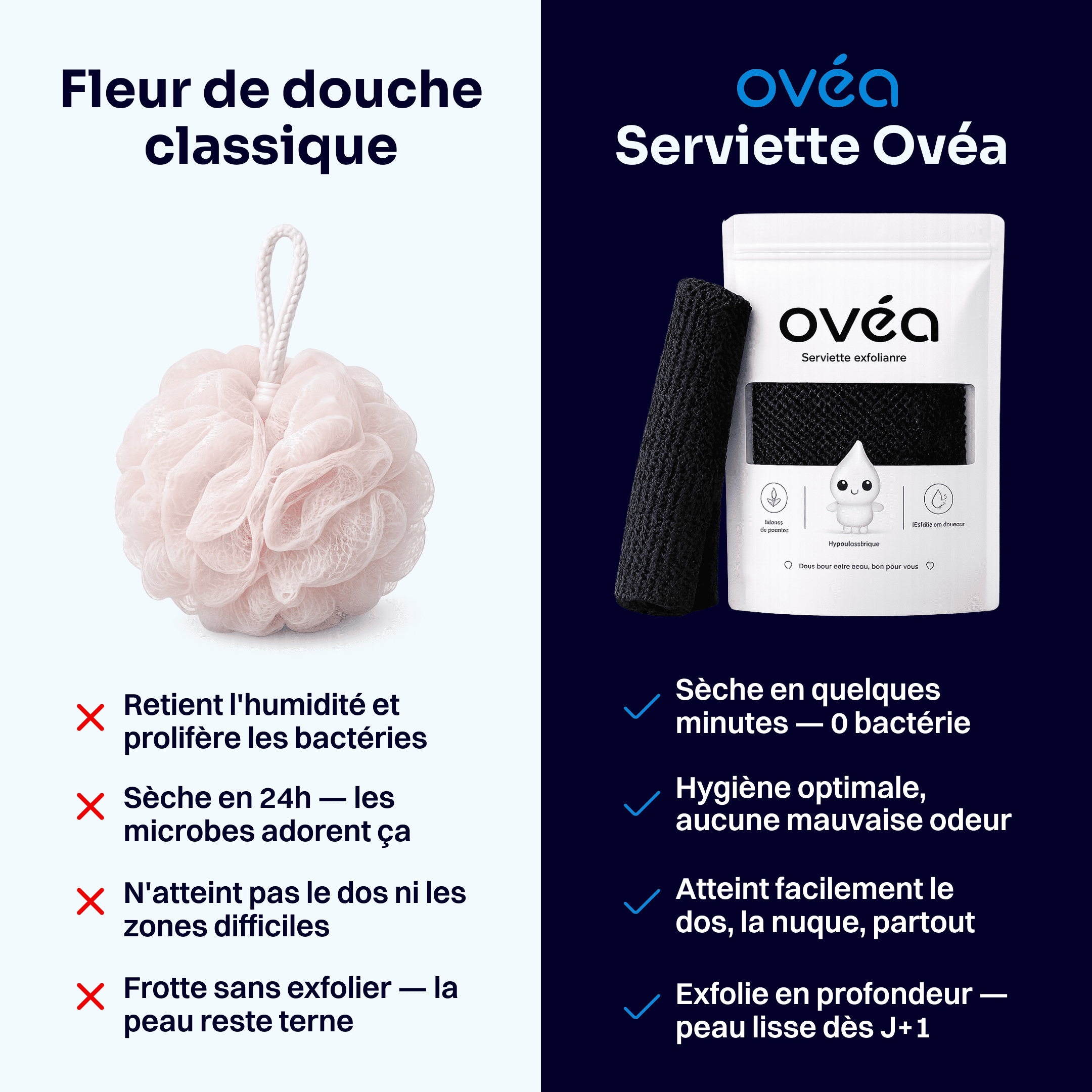 Serviette de douche exfoliante Ovéa